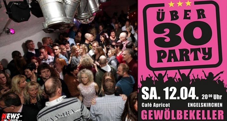 Engelskirchen: ÜBER 30 Party am Sa. 12.04.2014 im Gewölbekeller im Cafe Apricot mit DJ Gordon Neu aus Köln