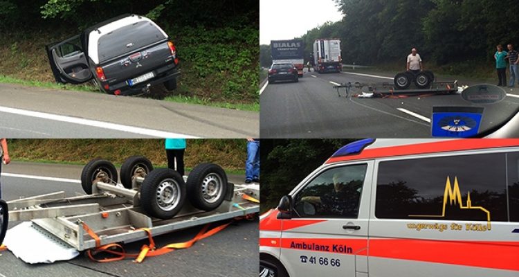 Unfall A4 Reichshof/Bergneustadt/Eckenhagen : Anhänger legte sich kopfüber, quer über die Autobahn