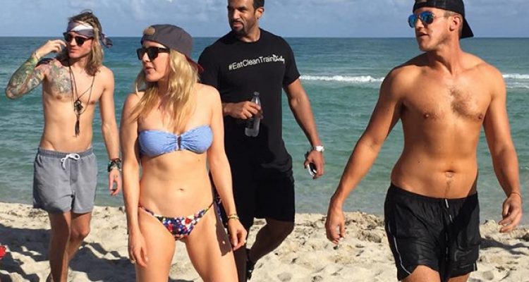 Ellie Goulding (28) und Dougie Poynter (27): Paparazzi Auflauf wegen britischem Promi Pärchen am Strand von South Beach Miami