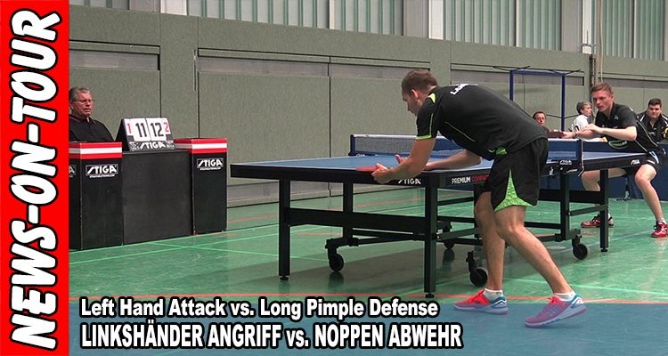 Tischtennis: Linkshänder Angriff gegen Lange Noppen Abwehr | NRW-Liga | M. Grothe vs. N.  Rautenberg