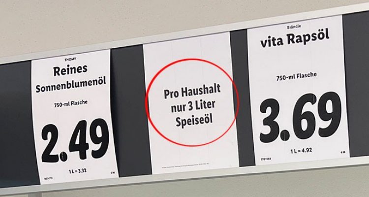 Handfester Streit in Supermarkt um Speiseöl (Lüdenscheid) Anzeige wegen Körperverletzung gegen Discounter Angestellte