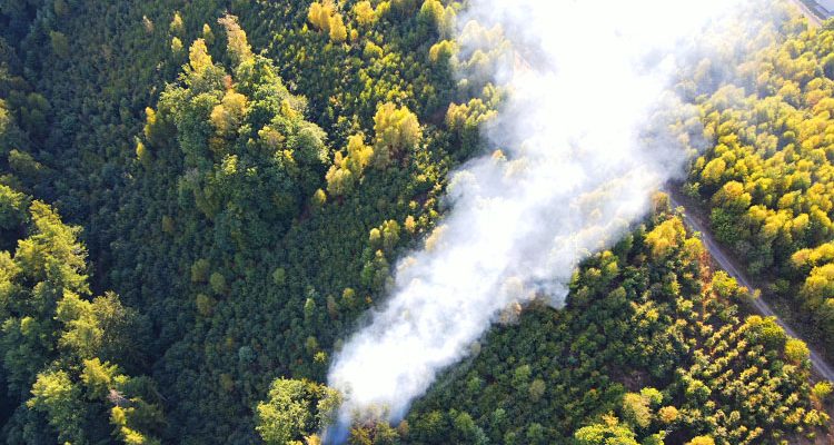 Waldbrand in der Lindenhardt (Olpe) Gezielt Koordination durch Drohne