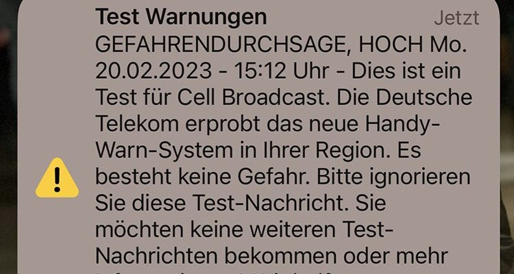 NRW Landesweiter Probealarm: Jetzt auch mit Cell Broadcast (Do. 09.03.2023 um 11:00 Uhr)