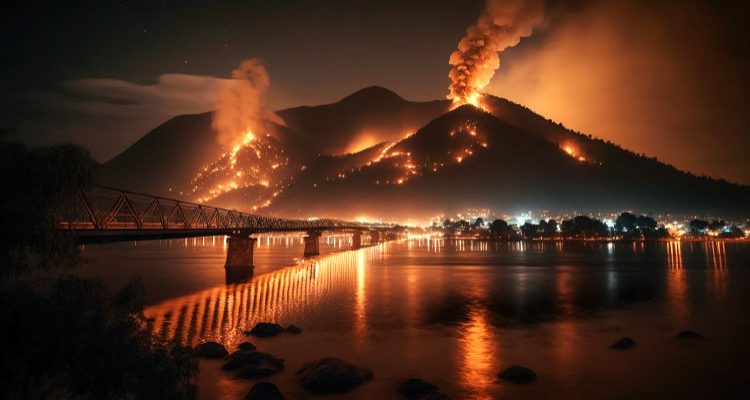 Schockierende Bilder: Waldbrand in Thailand ähnelt einem Vulkan