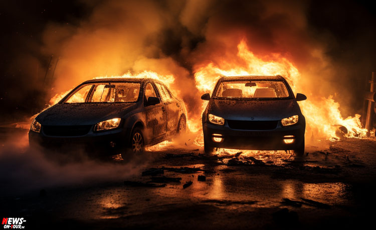 Autobrand in Wiehl: Mercedes-Limousine komplett ausgebrannt