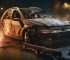 A555 bei Wesseling (Köln) Feuer in VW Polo. Fahrzeug geht in Flammen auf. Zwei unbekannte Personen verbrennen