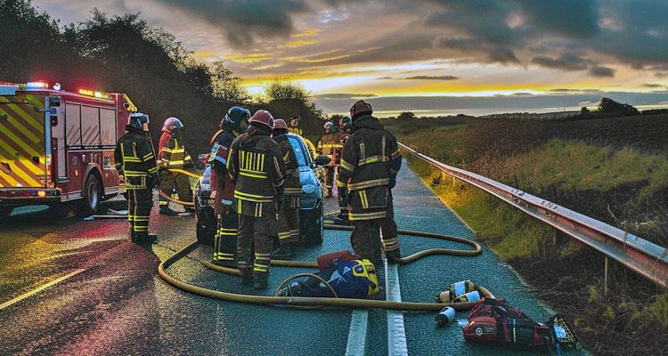 Feuerwehr Marienheide: Rettungsdienst und Polizei Hand in Hand bei Unfall auf L306 bei Müllenbach