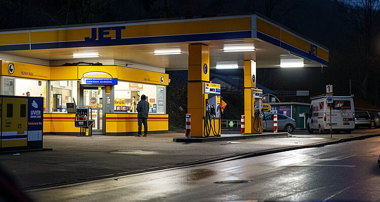 Gummersbach: Einbruchsversuch um 02:25 Uhr mit Gullydeckel an JET-Tankstelle gescheitert